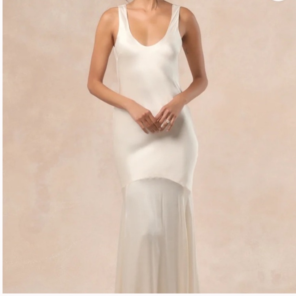 Lulu's Cream High-Low Sleeveless Dress